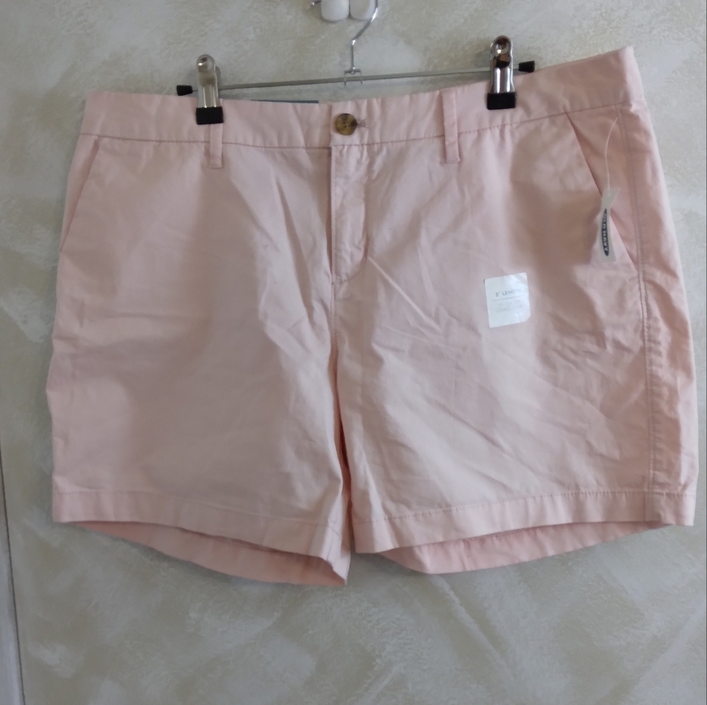 Size 12 Old Navy Chino Shorts 5" Inseam Pink NWT